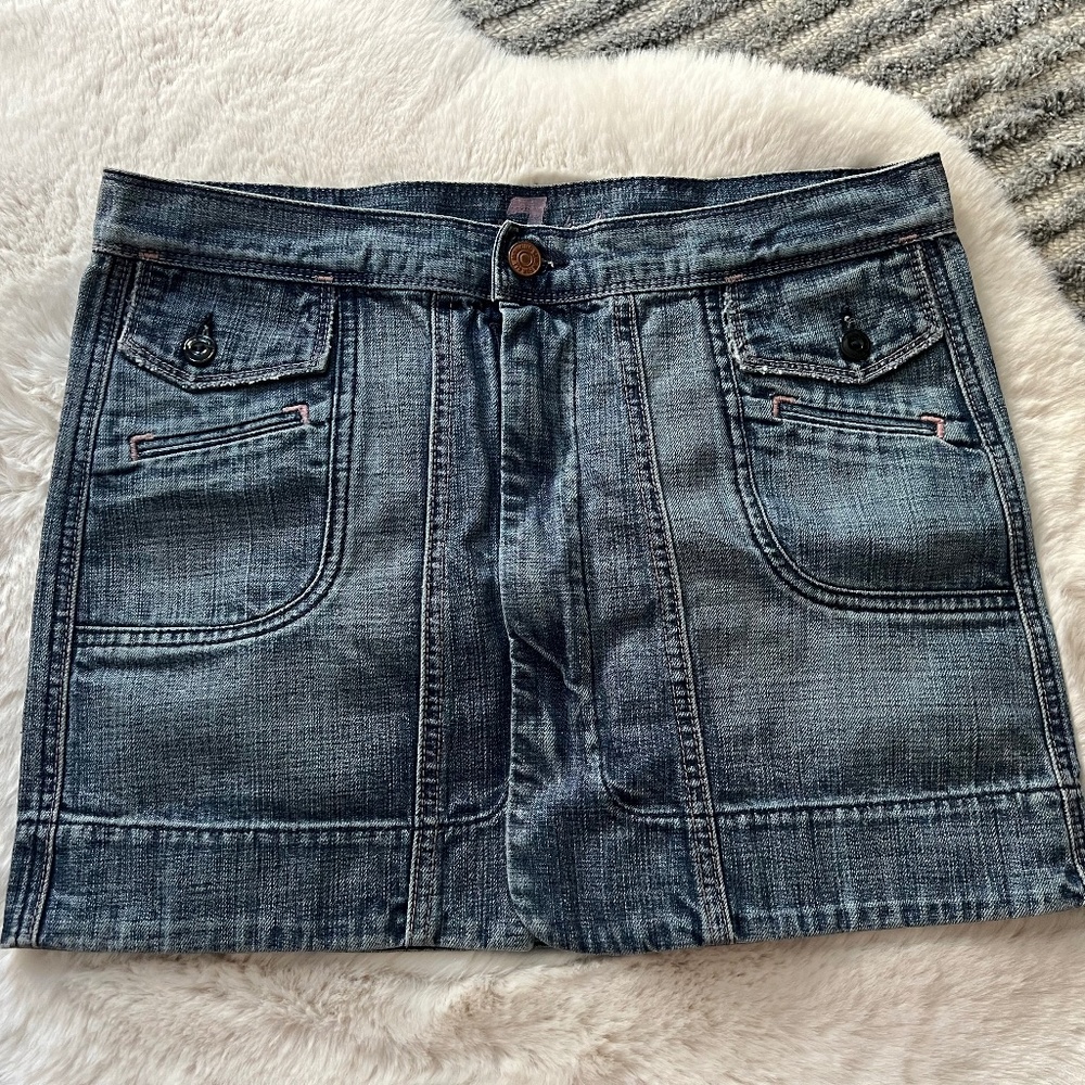 7 for all Mankind Denim Mini Skirt